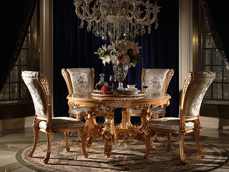 Dining Room Classical style furniture  dinner table and chairs  T009 Round shape