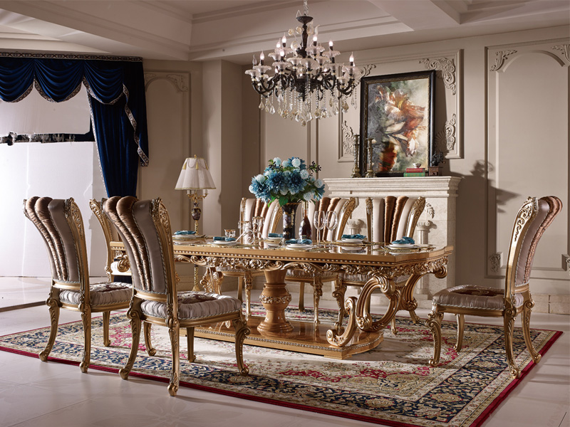 Luxury Classical dining Room furniture dinner table and dining chairs  T013