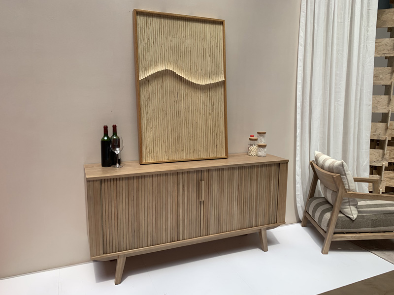 Special door like the bamboo sideboard together with dinner table and chairs